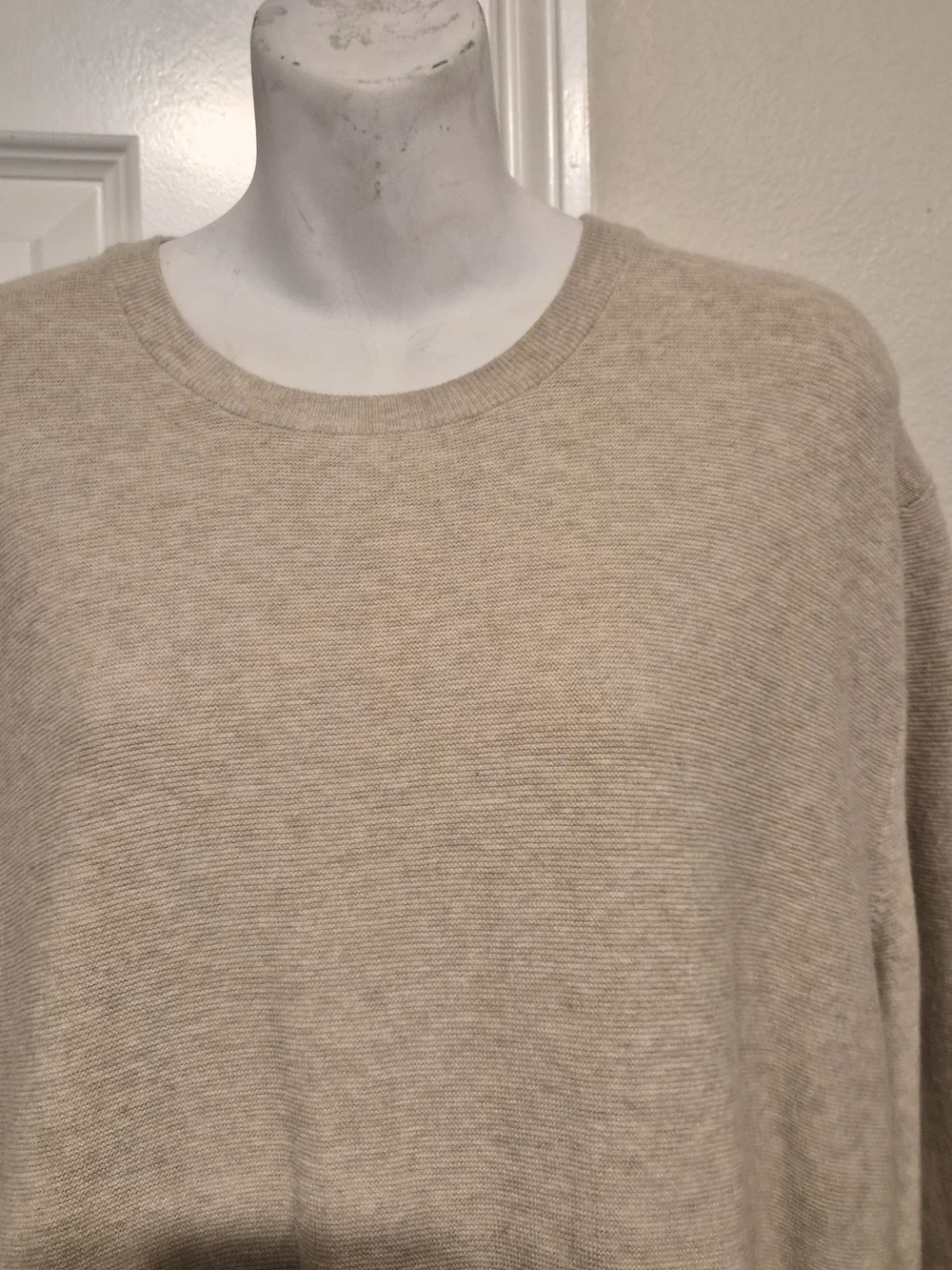 J.Crew Men's Beige 100% Cotton Crewneck Sweater Size XL H6060 HO18